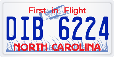 NC license plate DIB6224