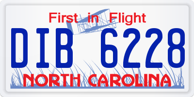 NC license plate DIB6228