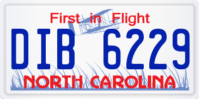NC license plate DIB6229