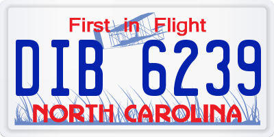 NC license plate DIB6239