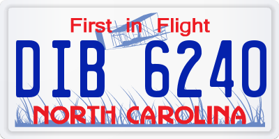 NC license plate DIB6240