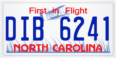 NC license plate DIB6241
