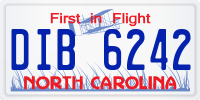 NC license plate DIB6242
