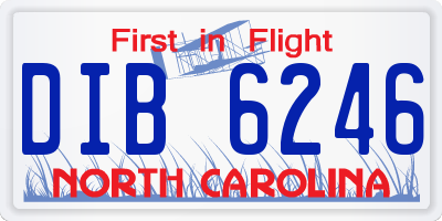 NC license plate DIB6246