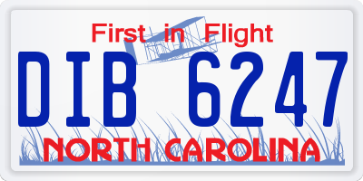NC license plate DIB6247