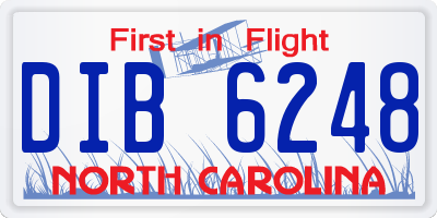 NC license plate DIB6248