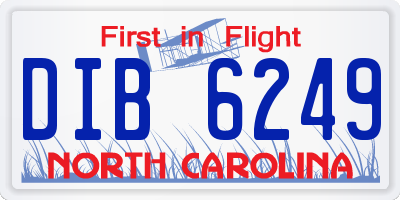 NC license plate DIB6249