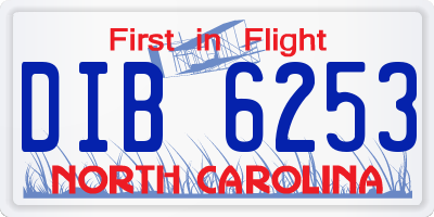 NC license plate DIB6253