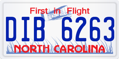 NC license plate DIB6263