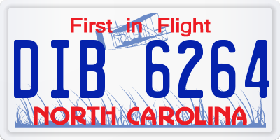 NC license plate DIB6264