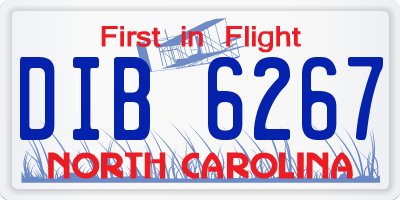 NC license plate DIB6267