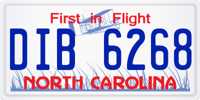 NC license plate DIB6268