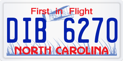 NC license plate DIB6270
