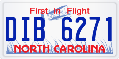 NC license plate DIB6271