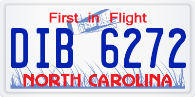 NC license plate DIB6272
