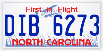 NC license plate DIB6273