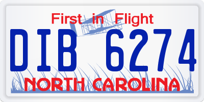 NC license plate DIB6274