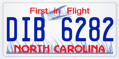 NC license plate DIB6282
