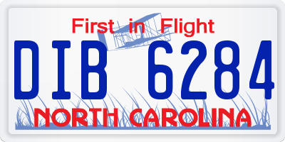 NC license plate DIB6284