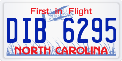 NC license plate DIB6295