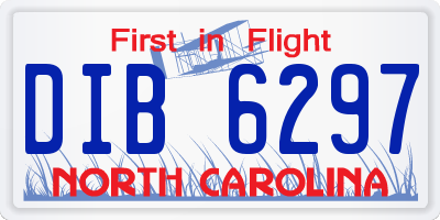 NC license plate DIB6297
