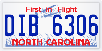 NC license plate DIB6306