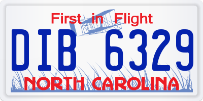 NC license plate DIB6329