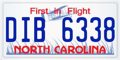NC license plate DIB6338