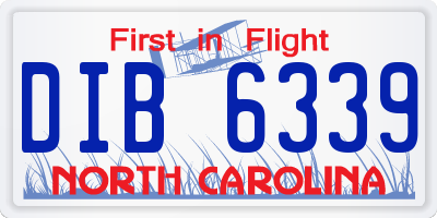 NC license plate DIB6339