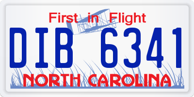 NC license plate DIB6341