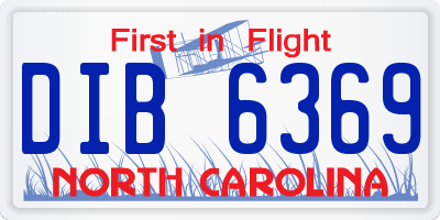 NC license plate DIB6369