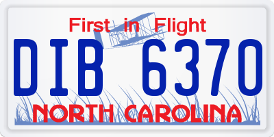 NC license plate DIB6370