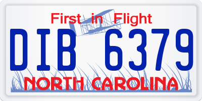 NC license plate DIB6379