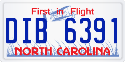 NC license plate DIB6391