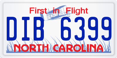 NC license plate DIB6399
