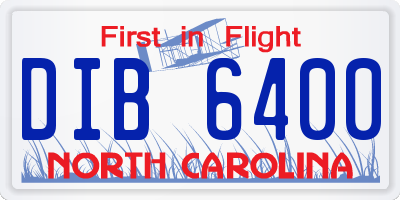 NC license plate DIB6400