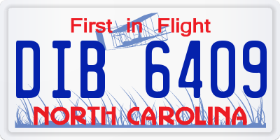 NC license plate DIB6409