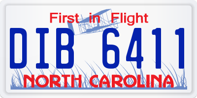 NC license plate DIB6411