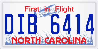 NC license plate DIB6414