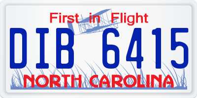 NC license plate DIB6415