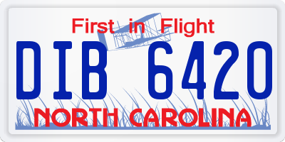NC license plate DIB6420