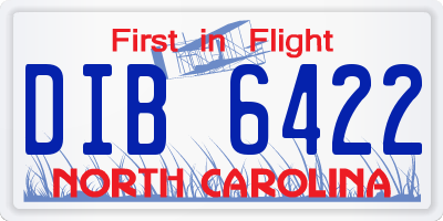 NC license plate DIB6422