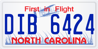 NC license plate DIB6424