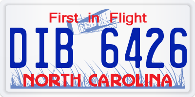 NC license plate DIB6426