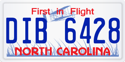 NC license plate DIB6428