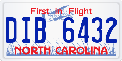 NC license plate DIB6432