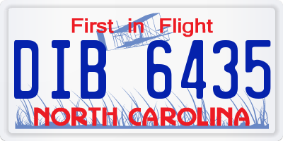 NC license plate DIB6435