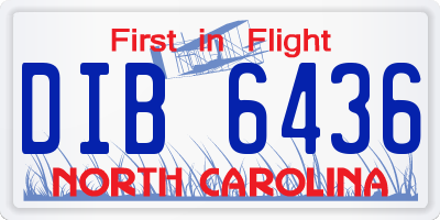 NC license plate DIB6436