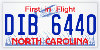 NC license plate DIB6440