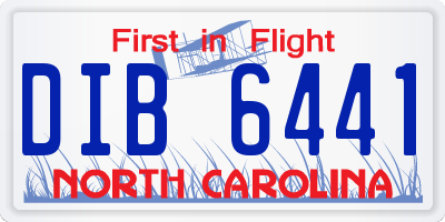 NC license plate DIB6441